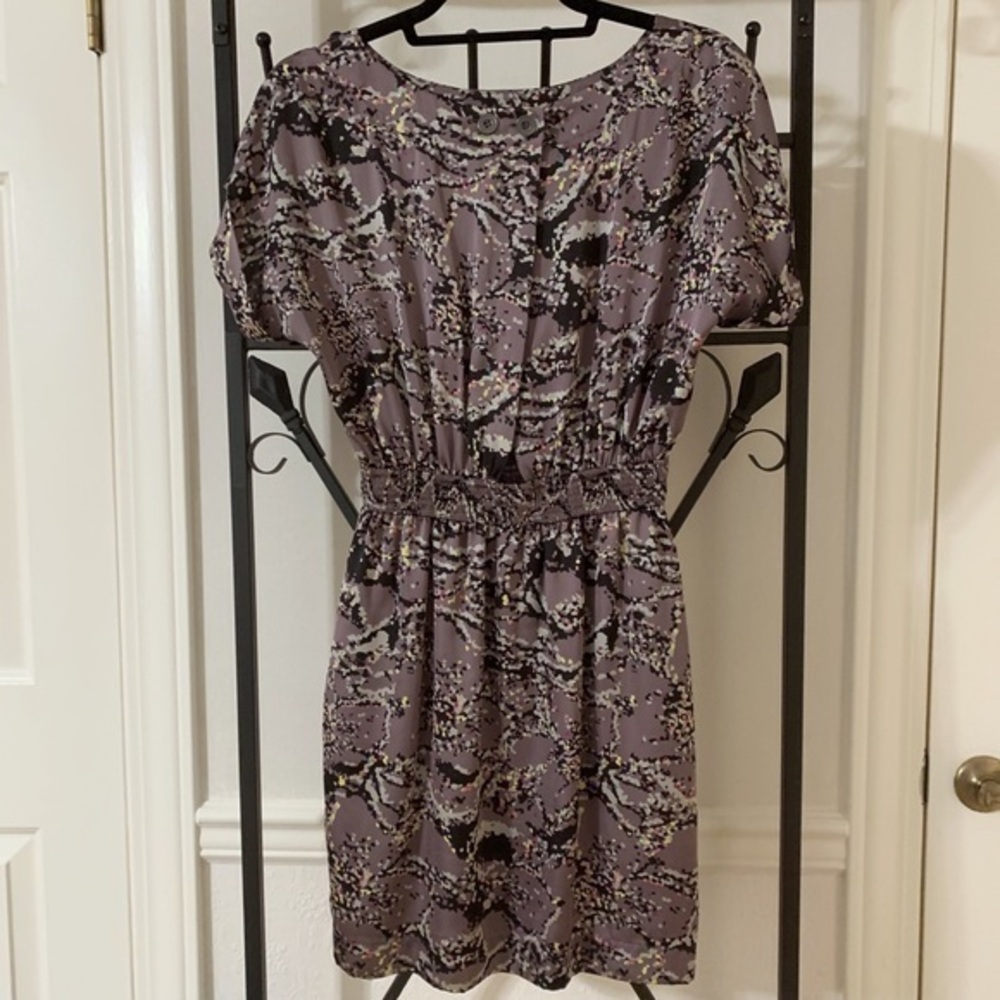 BCBGeneration purple print dress with back cut-out - S
